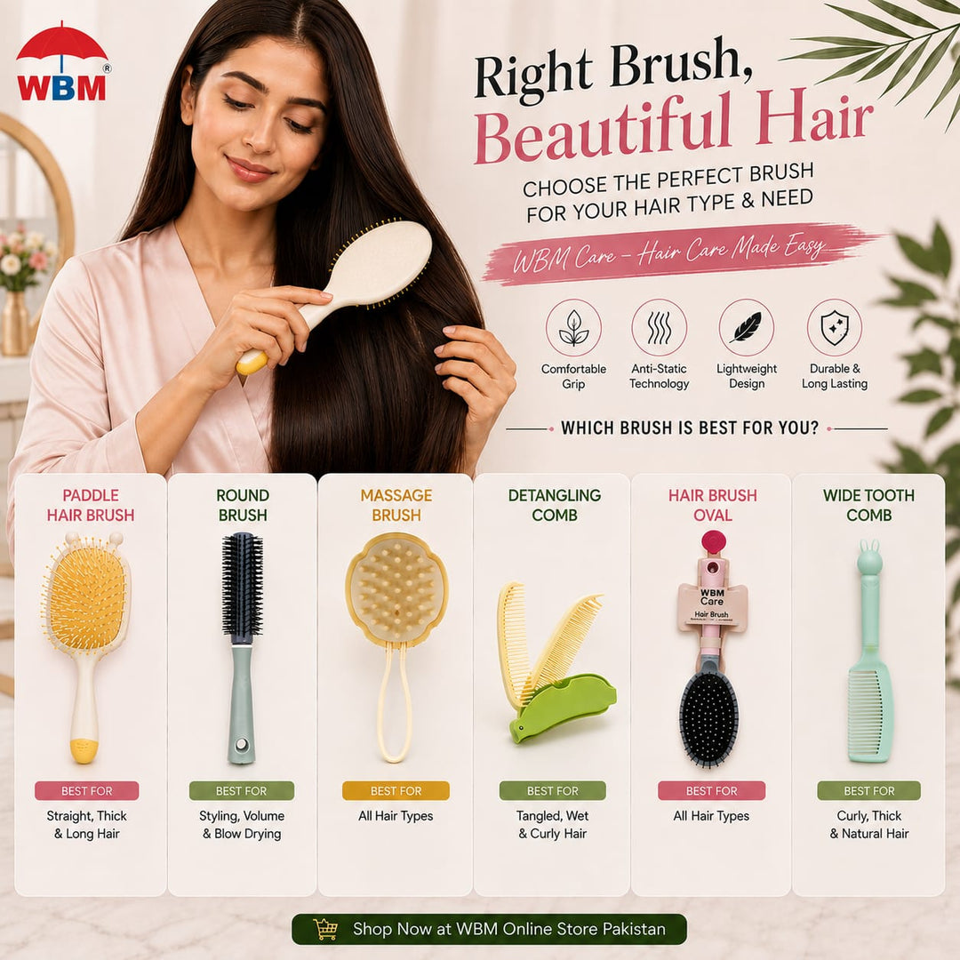 Best Hair Brushes and Combs for All Types of Hair at WBM Online Store in Pakistan