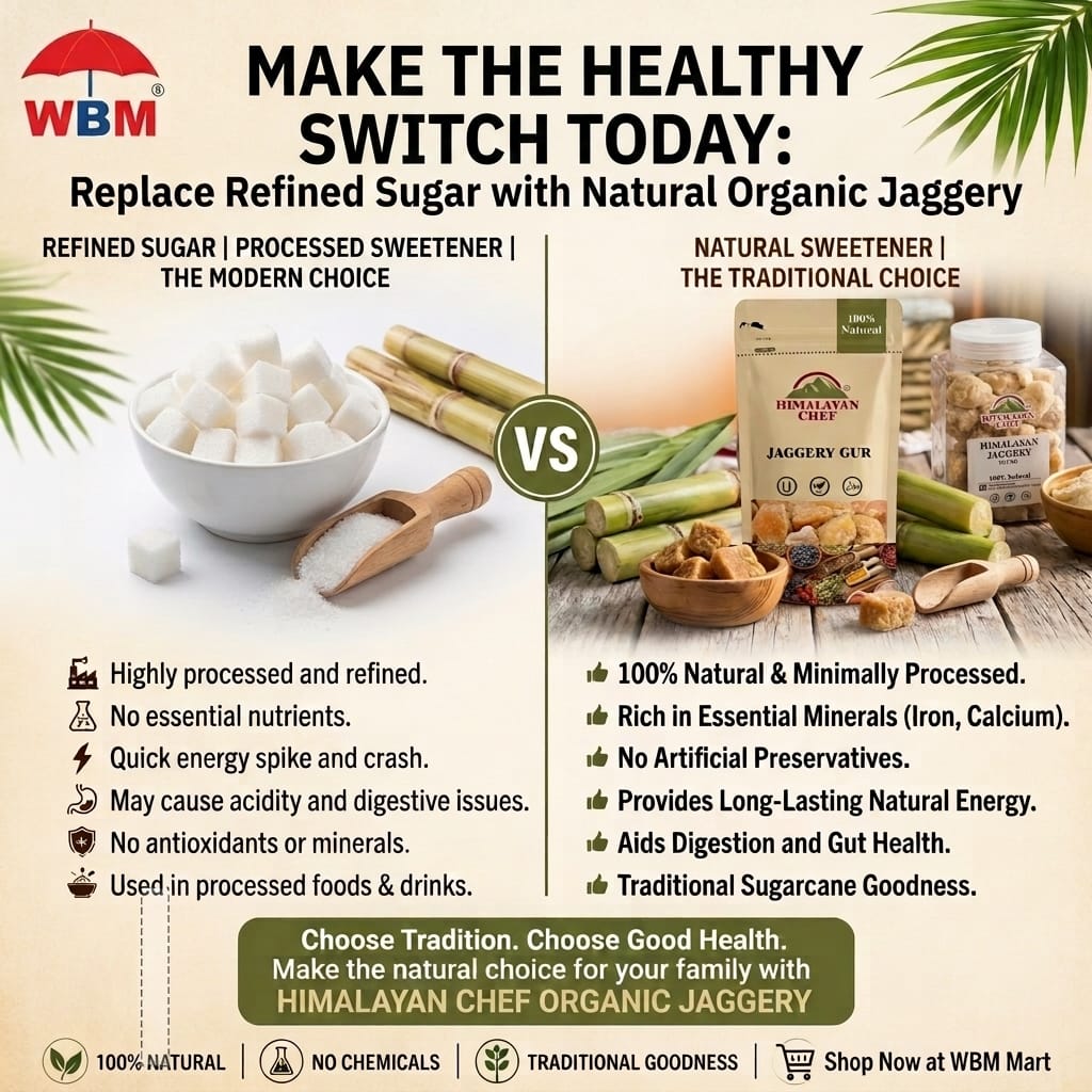 Effect of Replacement of Sugar with Organic Jaggery of the Best Online Grocery Store