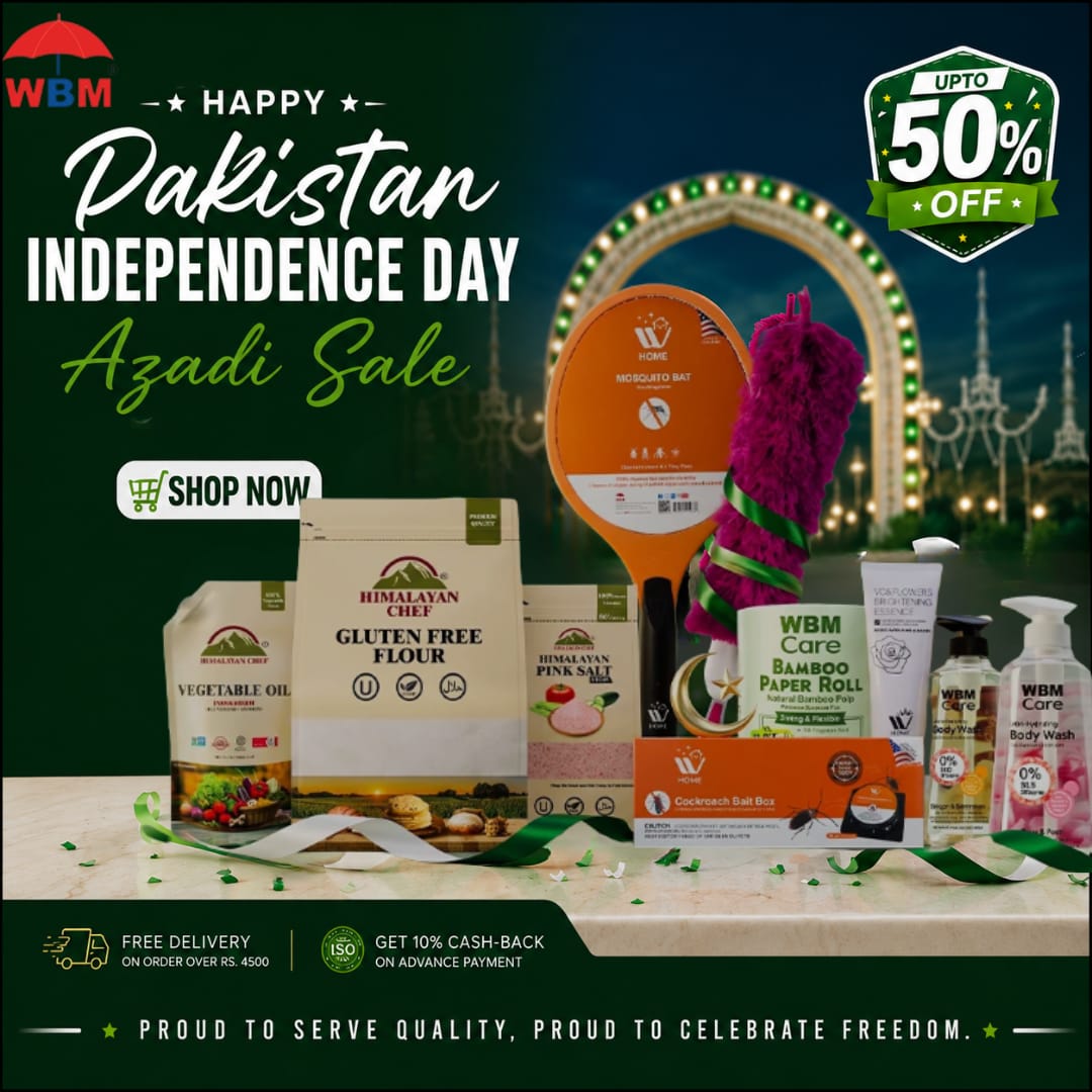 Big Savings Are Calling! WBM Online Mart Azadi Sale | Unlock Up to 50% OFF on Pakistan Independence Day
