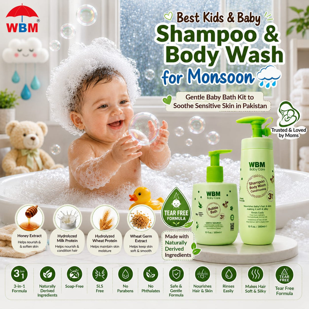 Best Kids and Baby Shampoo & Body Wash for Monsoon | Baby Bath Kit to Soothe Sensitive Skin in Pakistan