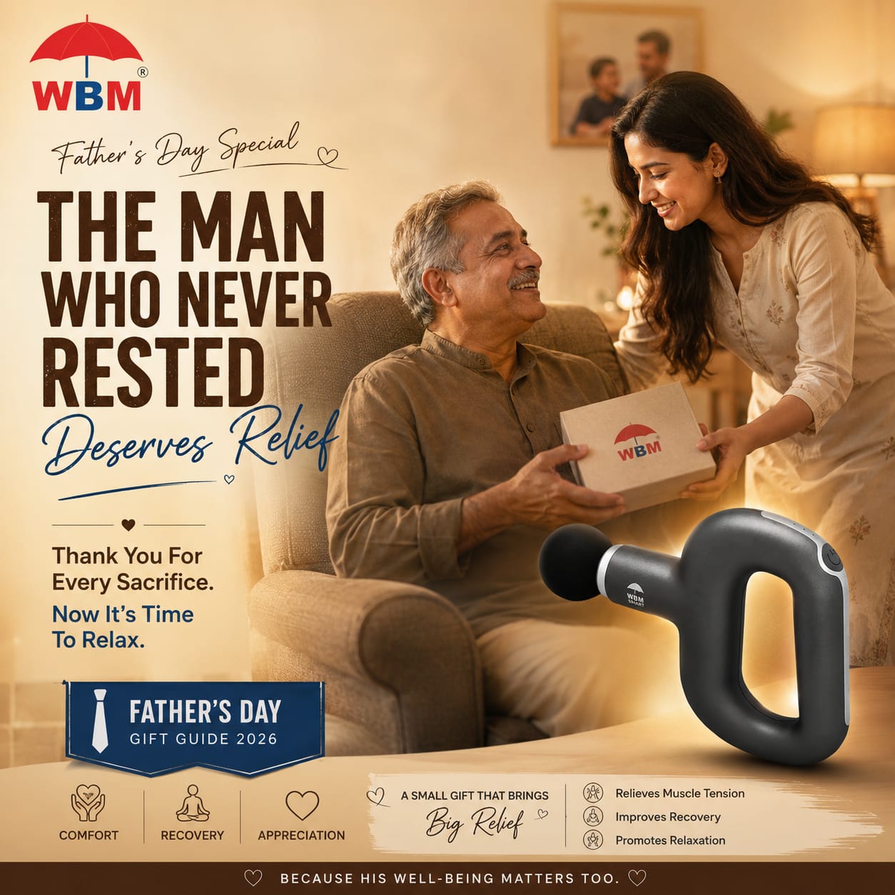Best Massager for Father’s Day Gift in Pakistan | WBM Massage Gun for Relief & Recovery