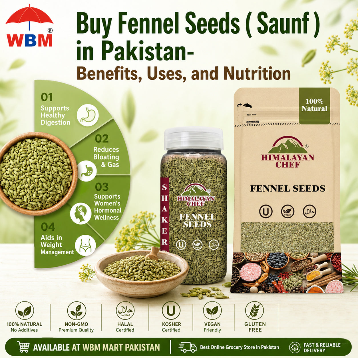 Buy Fennel Seeds ( Saunf ) in Pakistan- Benefits, Uses, and Nutrition