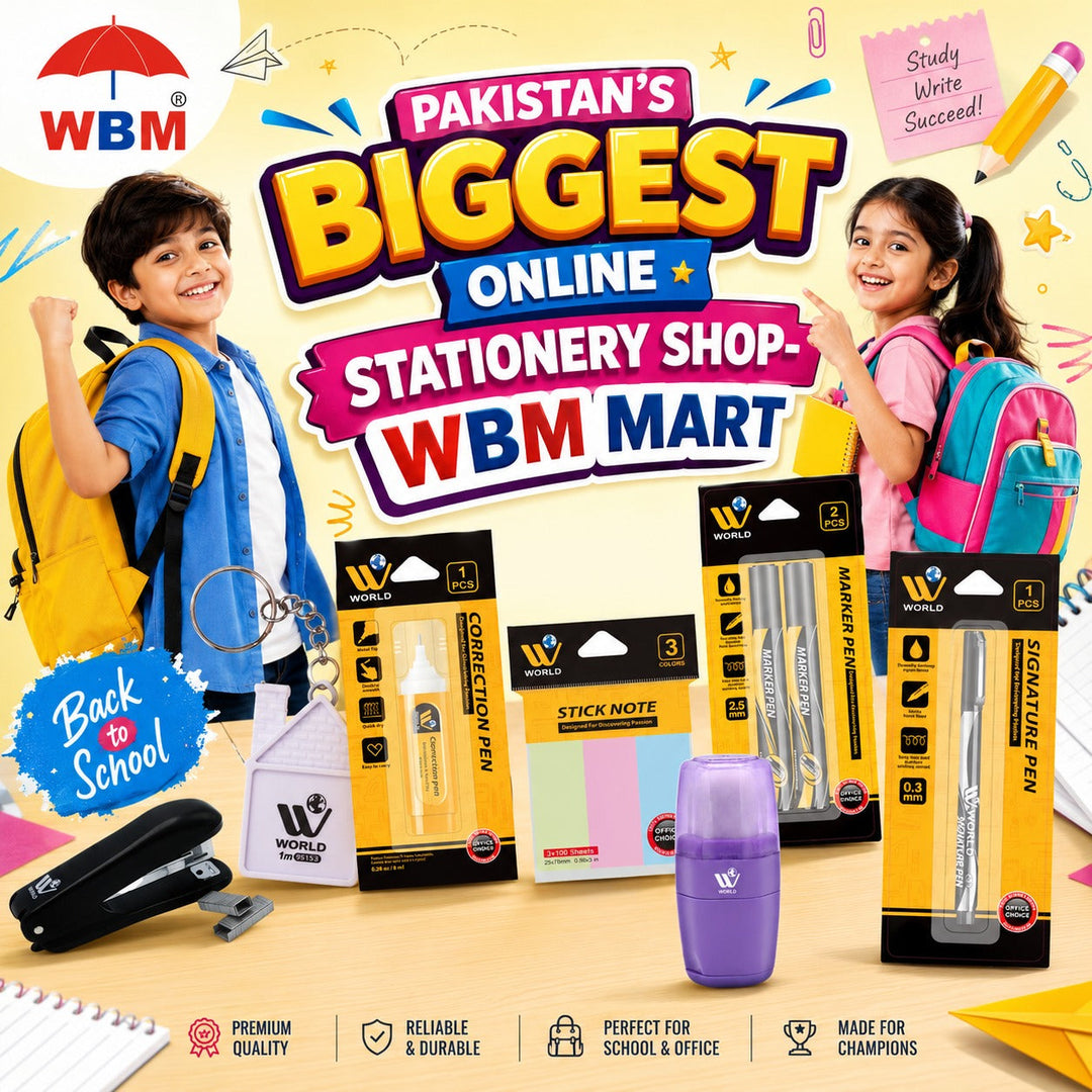 Pakistan’s Biggest Online Stationery Shop- WBM Mart