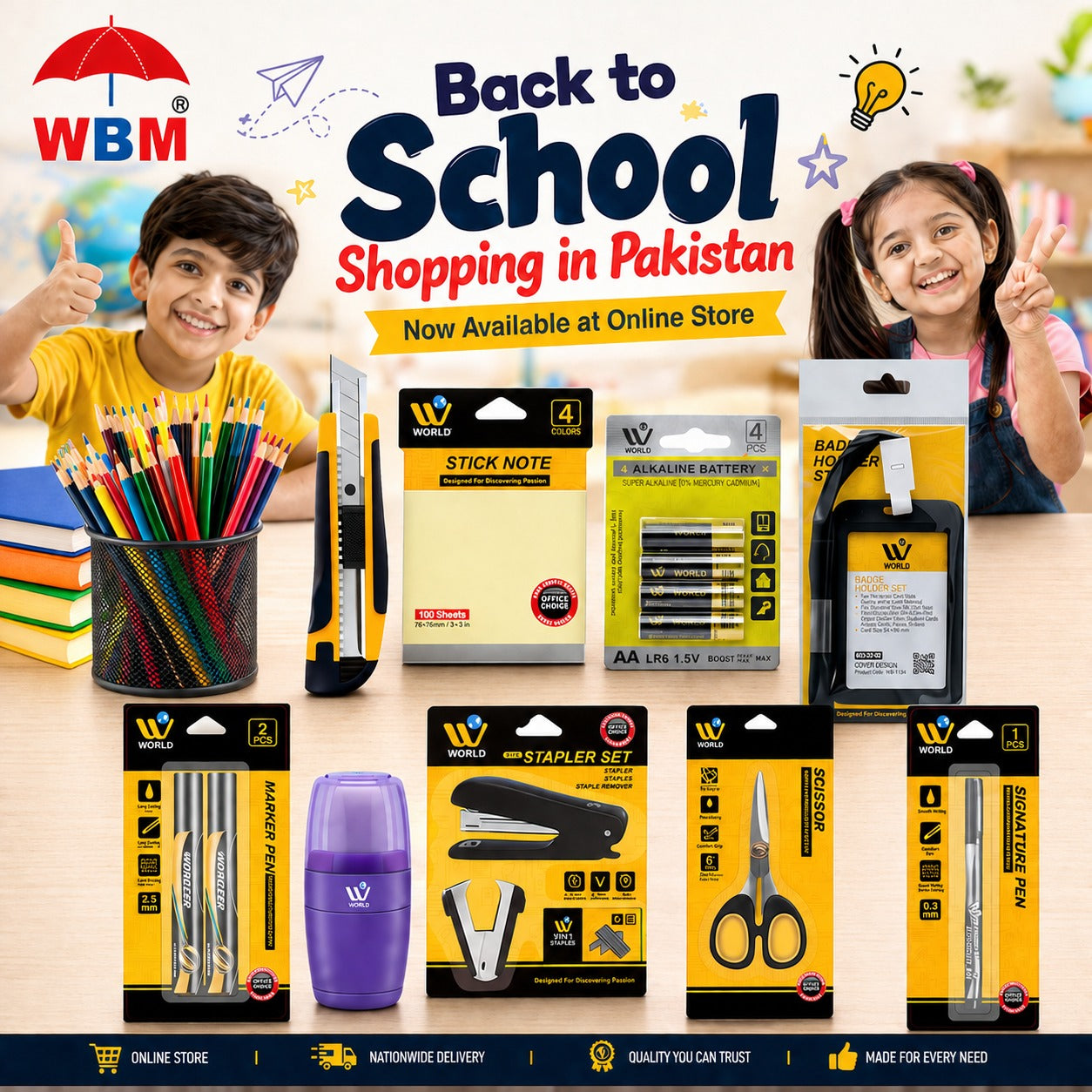 Back to School Shopping in Pakistan Now Available at Online Store | WBM Stationery Items