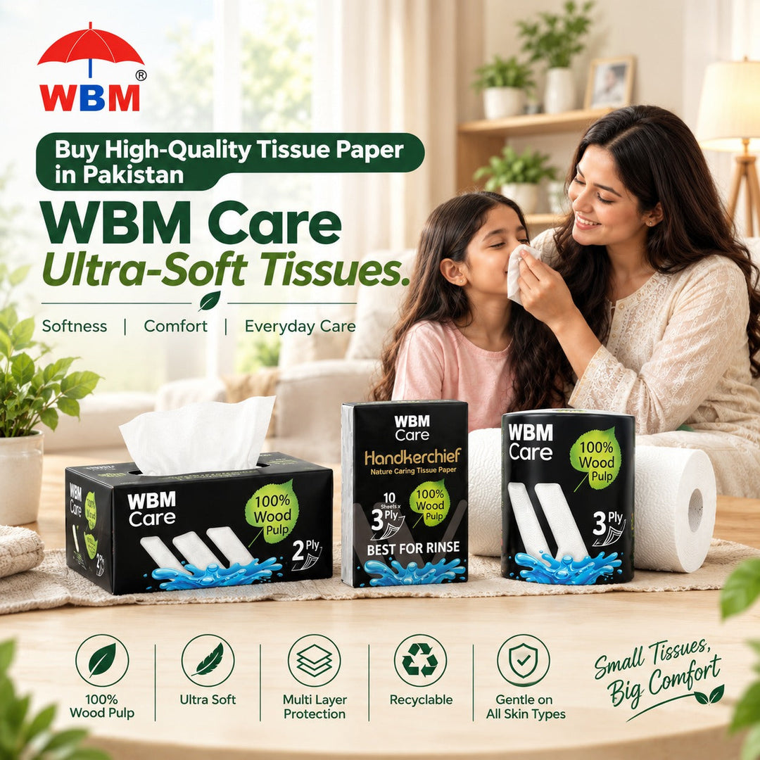 Buy High-Quality Tissue Paper in Pakistan | WBM Care Ultra-Soft Tissues