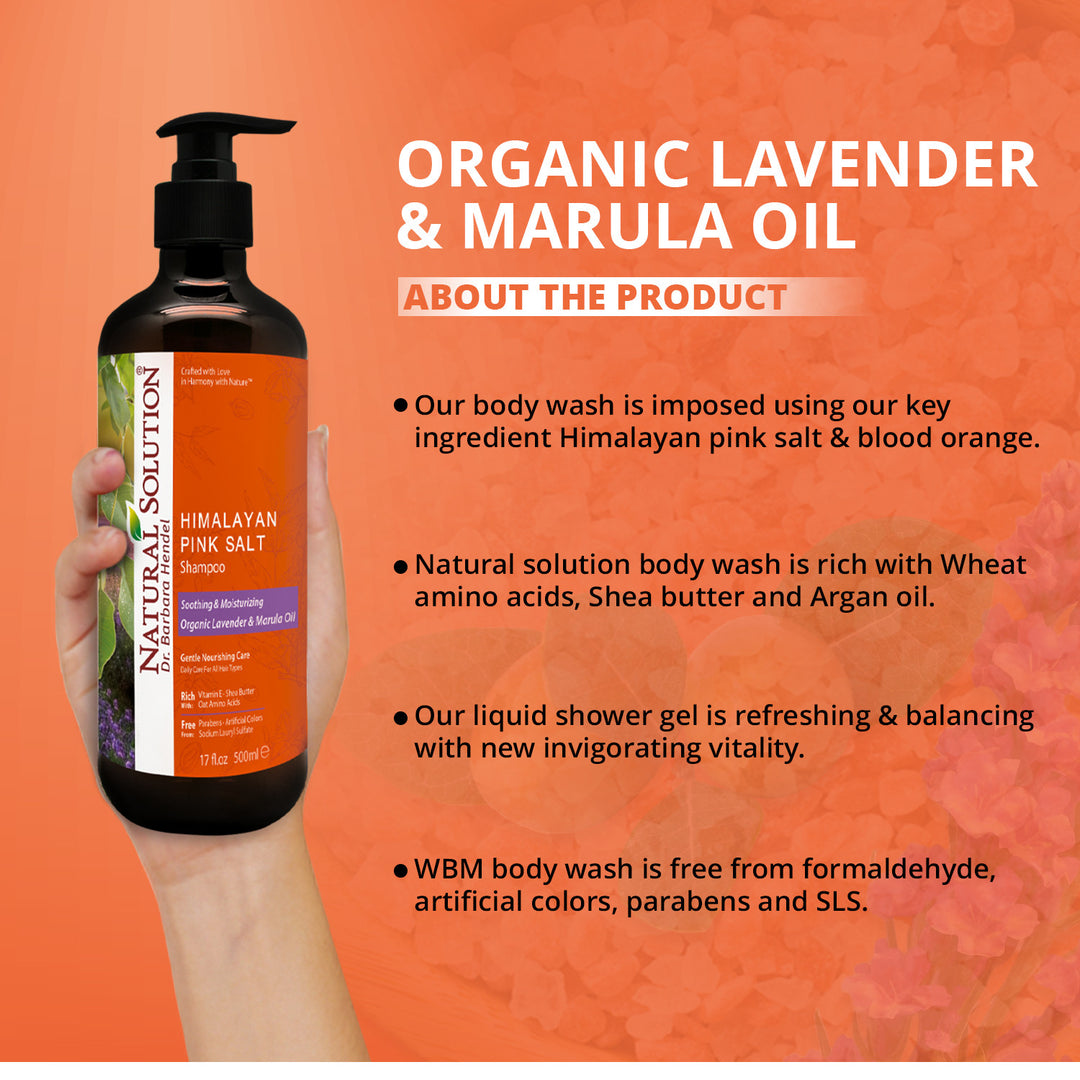 Soothing &amp; Moisturizing Shampoo with Organic Lavender &amp; Marula Oil - 500ml | Natural Solution