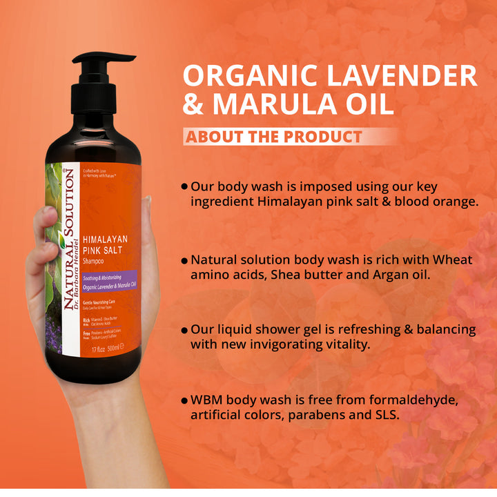 Soothing &amp; Moisturizing Shampoo with Organic Lavender &amp; Marula Oil - 500ml | Natural Solution