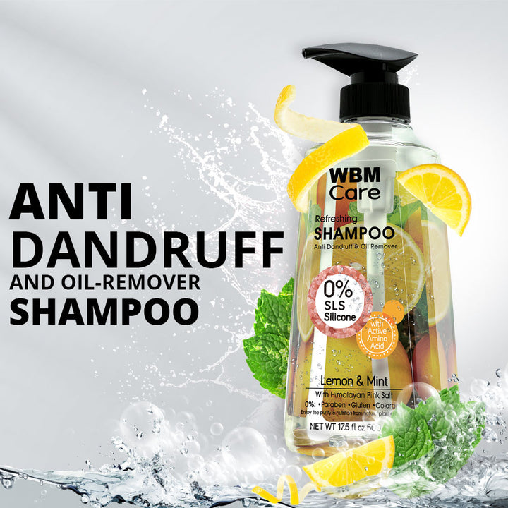 Anti-Dandruff Shampoo with Lemon &amp; Mint - 500 ml | WBM Care