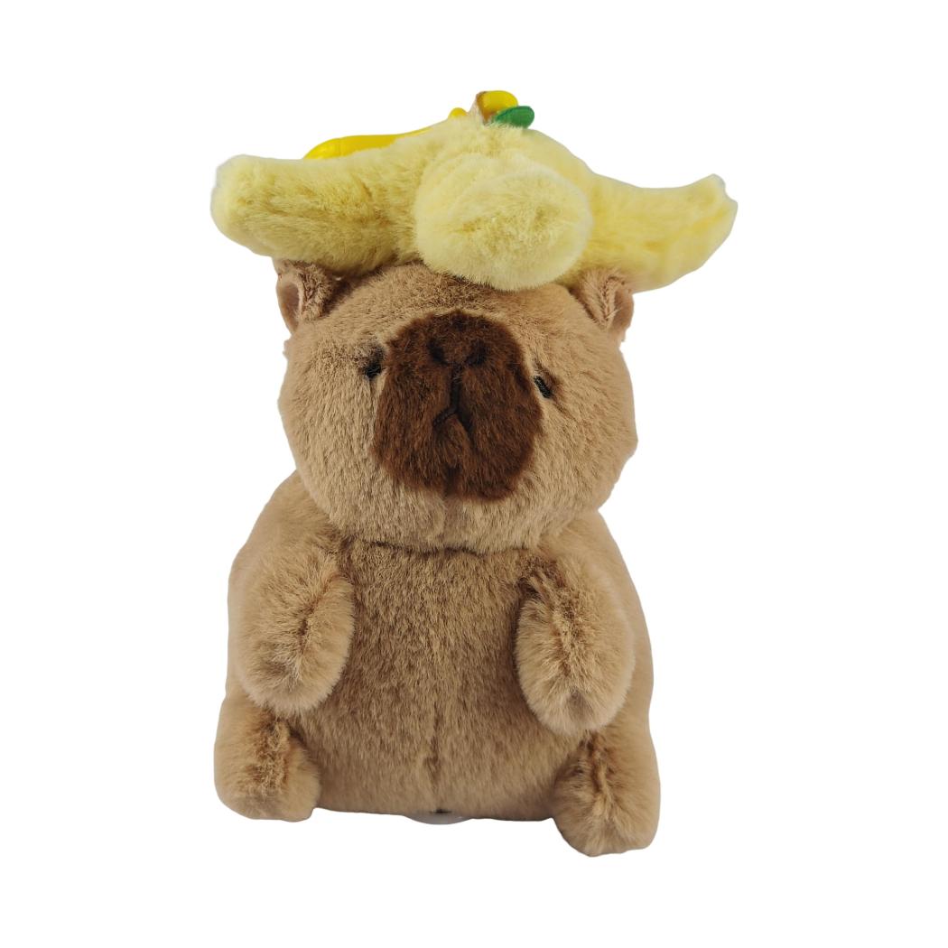 String-Drawing Movable Mimi Bara Plush Pendant with Banana Hat 5in | WBM MART