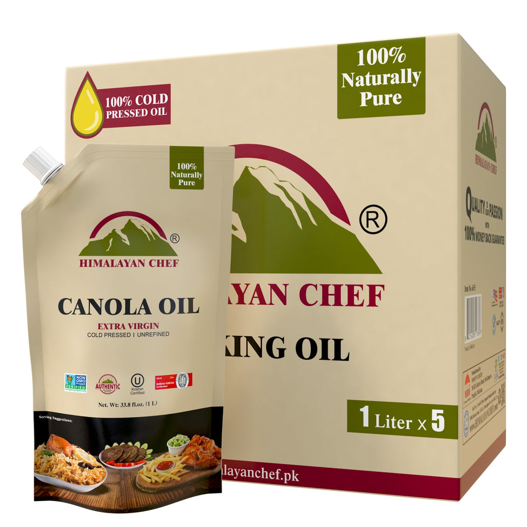 Canola Oil - 11 lbs (1x5 Ltr) | Unrefined Extra Virgin - Himalayan Chef