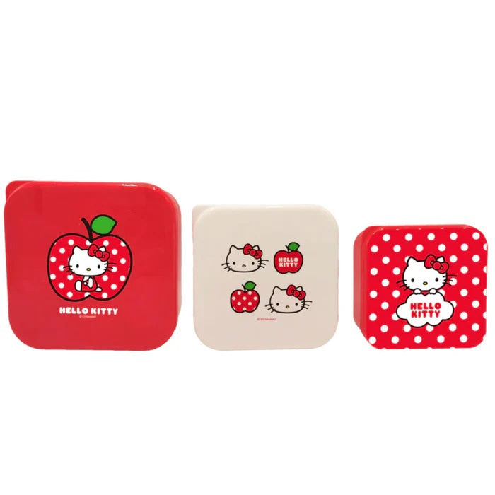 Hello Kitty Apple Collection Food Storage Containers Set of 3 | WBM MART