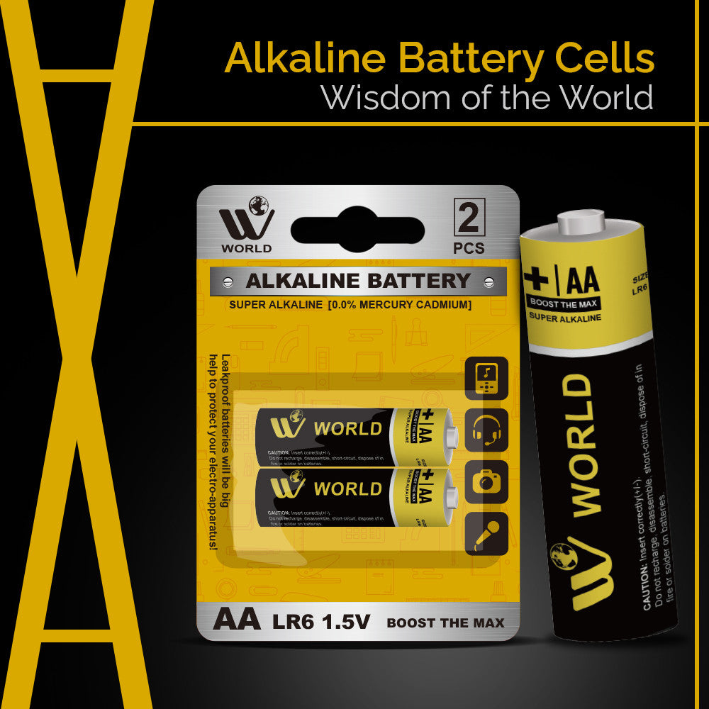 Alkaline Battery Cells AA - 2 Pcs | WBM World