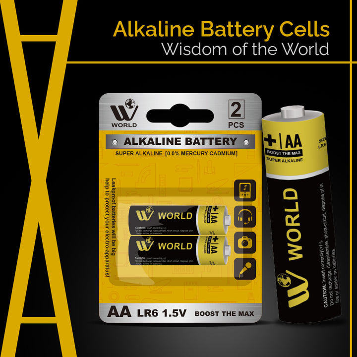 Alkaline Battery Cells AA - 2 Pcs | WBM World