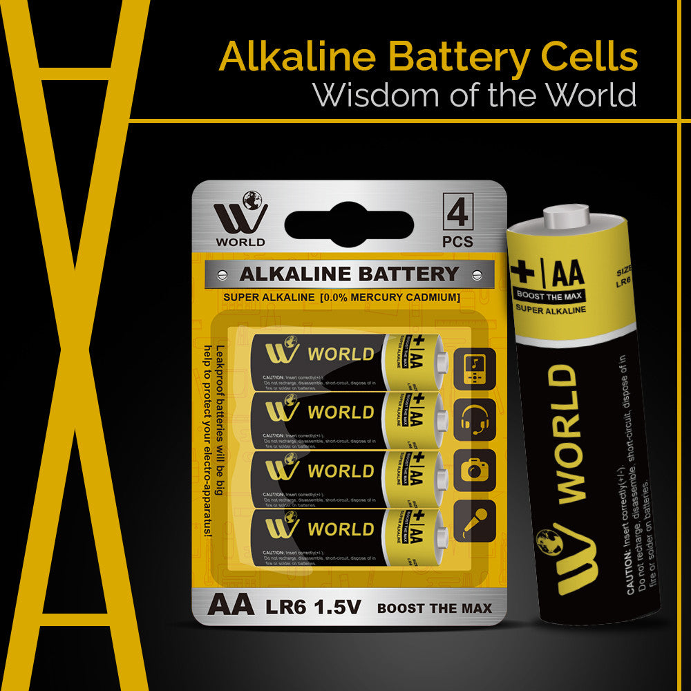 Alkaline Battery Cells AA - 4 Pcs | WBM World
