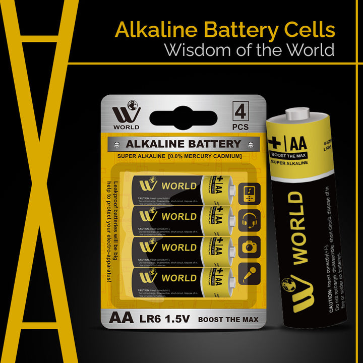 Alkaline Battery Cells AA - 4 Pcs | WBM World