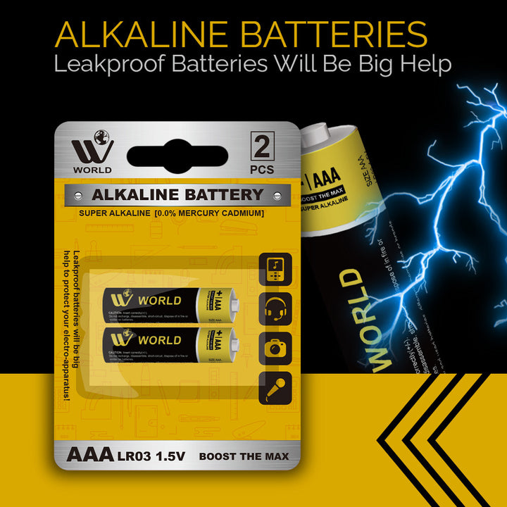 Alkaline Battery Cells AAA - 2 Pcs | WBM World