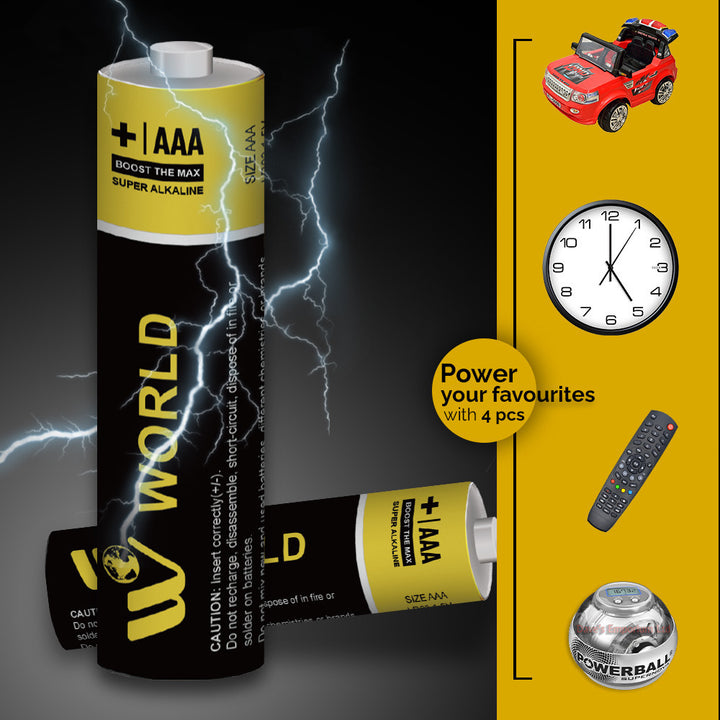 Alkaline Battery Cells AAA - 4 Pcs | WBM World