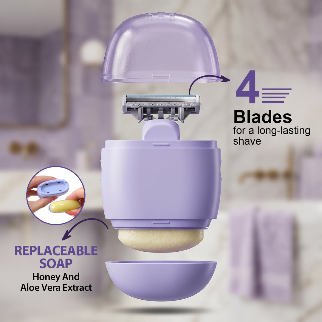 All In One Portable Women Razor with Extra Refill &amp; Soap Bar (Any Random Color) | WBM Beauty