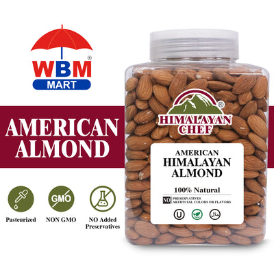 American Almond - 2.9 lbs (1300g) Large Plastic Jar | Himalayan Chef