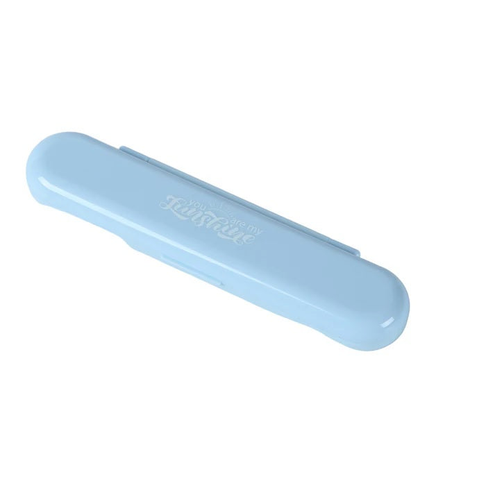 Solid Color Flip Top Plastic Flatware Set (Fork &amp; Spoon) (Blue) | WBM MART