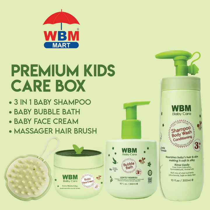 WBM Premium Kids Care Set – Bubble Bath, Wash &amp; Grooming Kit