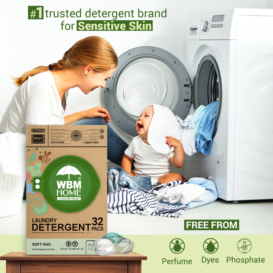 Laundry Pods (Soft Hug) Box - 32 Pcs | WBM Baby Care