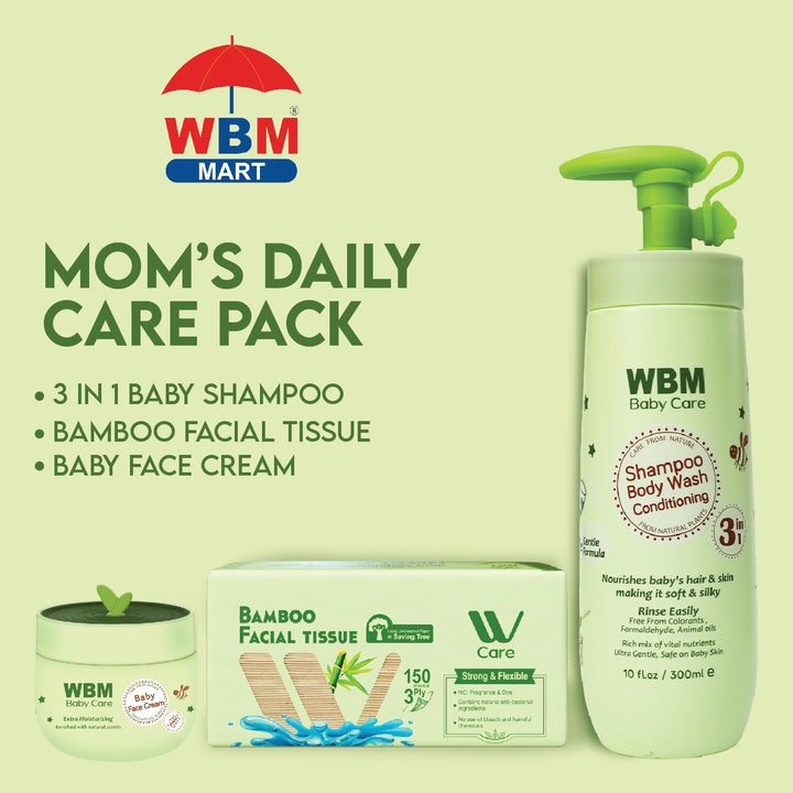 WBM Baby Daily Care Kit – Wash, Face Cream &amp; Tissue