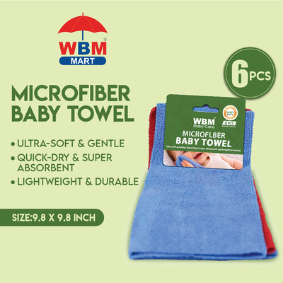 Microfiber Baby Towel - 6 Pcs WBM Baby Care