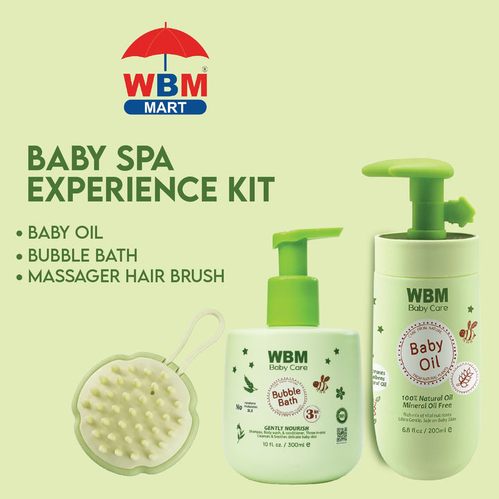 WBM Baby Spa Kit – Bubble Bath, Oil &amp; Brush