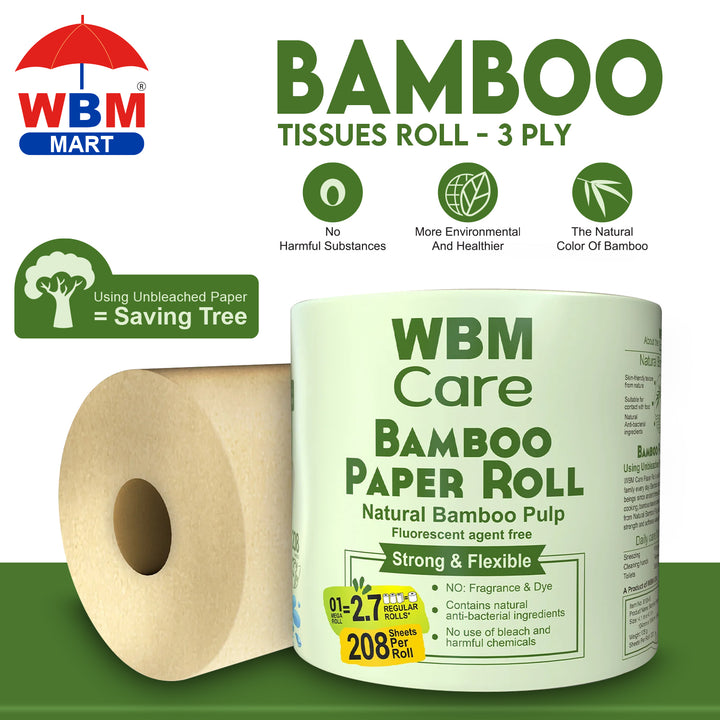 Bamboo Tissues Roll - 3 Ply | WBM Care