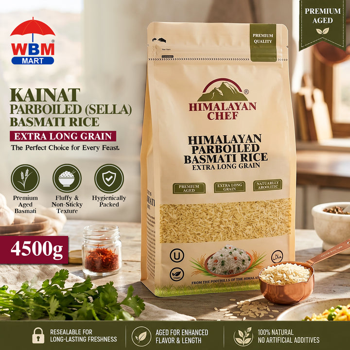Kainat Parboiled (Sella) Basmati Rice - 10 lbs (4500g) | Himalayan Chef