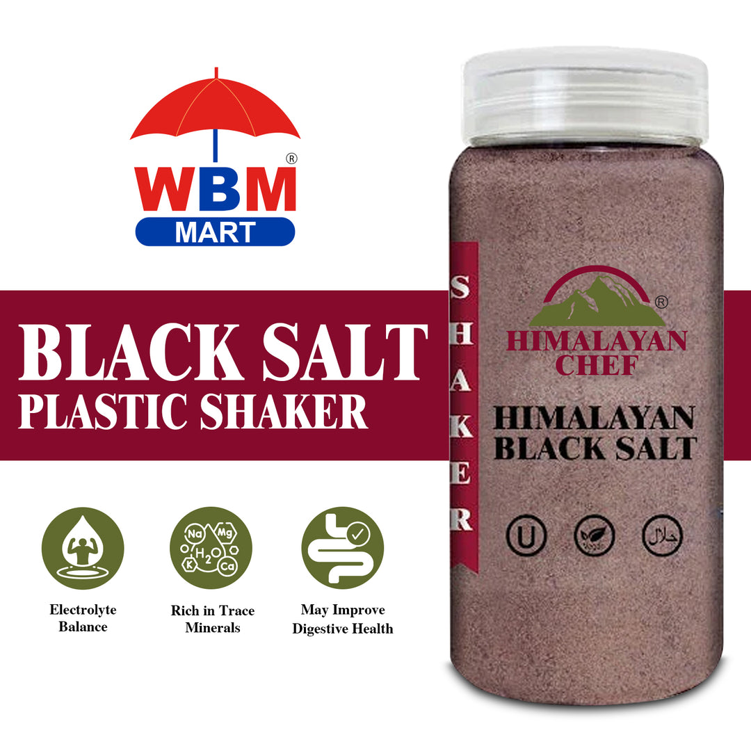 Black Salt Plastic Shaker- 0.8 lbs (354g) | Himalayan Chef
