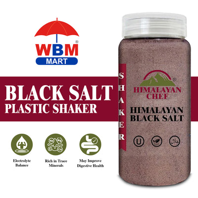 Black Salt Plastic Shaker- 0.8 lbs (354g) | Himalayan Chef