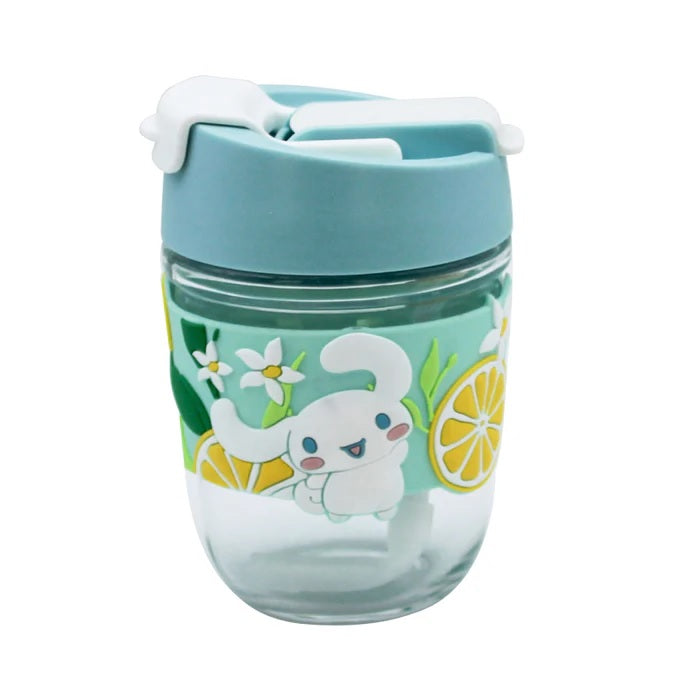 Sanrio characters Glass Bottle (350mL)(Cinnamoroll) | WBM MART