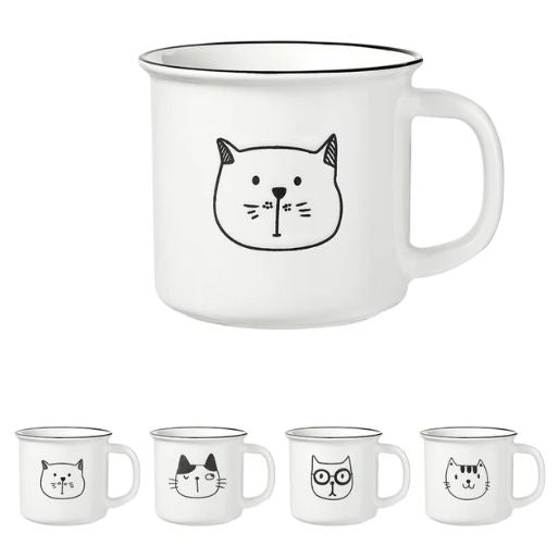 Cartoon Cat Ceramic Mug | 390 ml | WBM MART