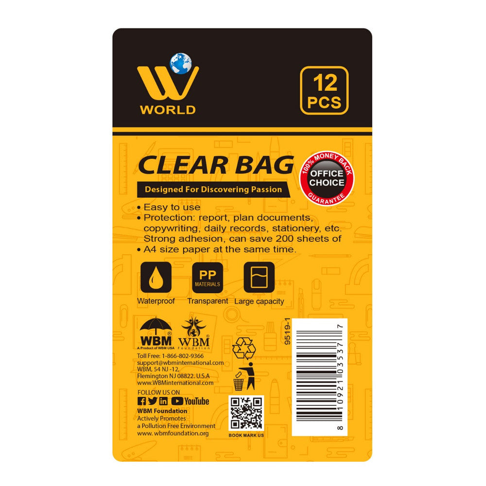 Clear Bag - 12 Pcs | WBM World