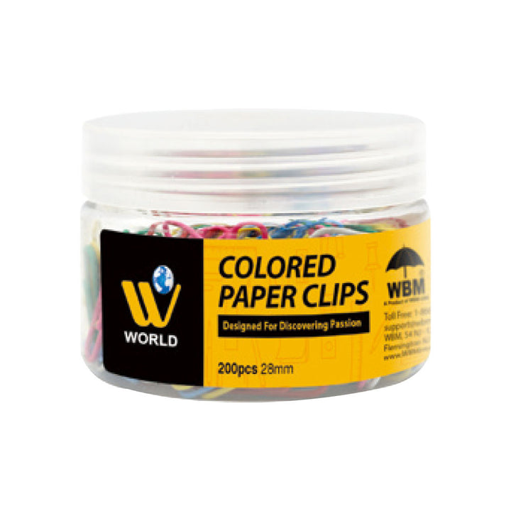 Colored Paper Clips - 200 Pcs | WBM World