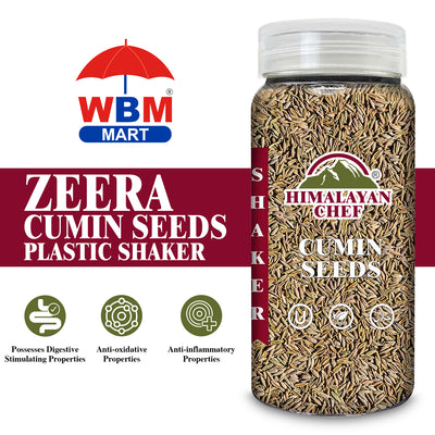 Cumin Seeds (Zeera) Plastic Shaker - 0.26 lbs (120g) | Himalayan Chef