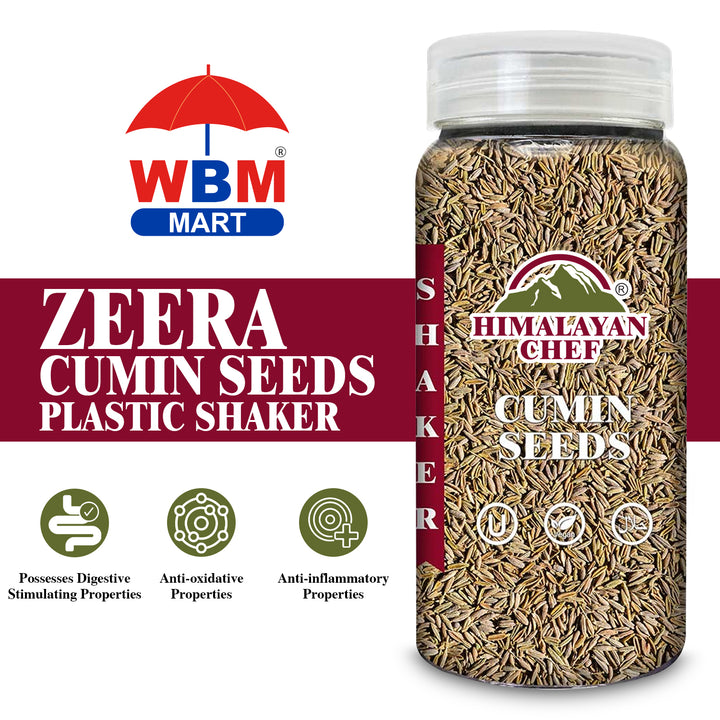 Cumin Seeds (Zeera) Plastic Shaker - 0.26 lbs (120g) | Himalayan Chef