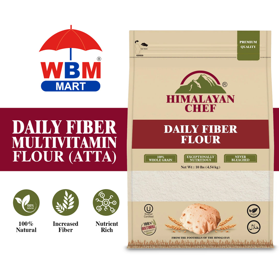 Daily Fiber Multivitamin Flour (Atta) - 10 lbs (4540g) | Himalayan Chef
