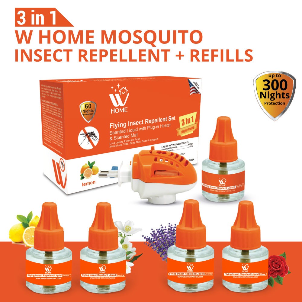Dengue Defense Kit | 3-in-1 Liquid Machine Set + Mosquito Repellent Liquid Refills | WBM Home