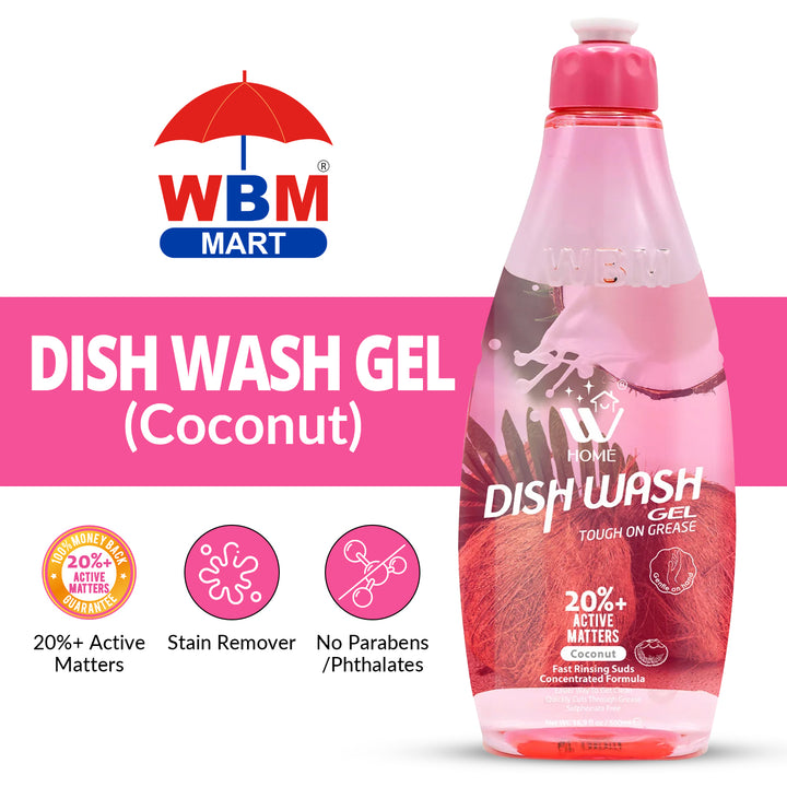 Dish Wash Gel Coconut - 500 ml | WBM Home