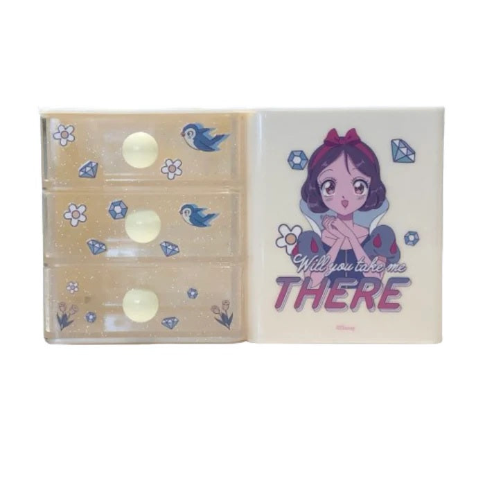 Disney Princess Mini Three Layer Storage Box Cute Organizer Case | WBM MART