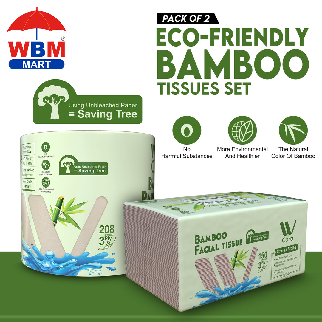 Pack of 2 - Eco-Friendly Bamboo Tissue Set | WBM Care
