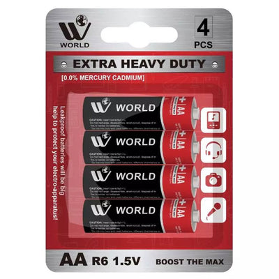 Extra Heavy Duty Battery Cells AA | 4 Pcs | WBM World