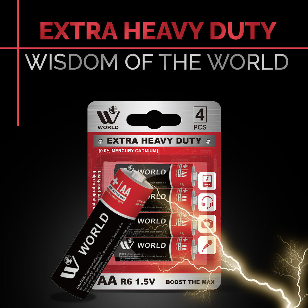 Extra Heavy Duty Battery Cells AA | 4 Pcs | WBM World