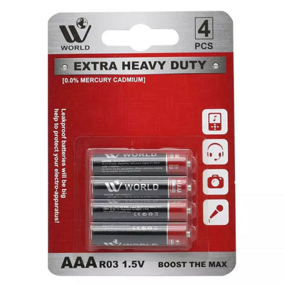 Extra Heavy Duty Battery Cells AAA | 4 Pcs | WBM World