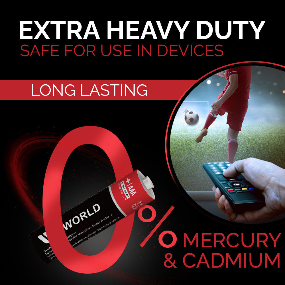 Extra Heavy Duty Battery Cells AAA | 4 Pcs | WBM World