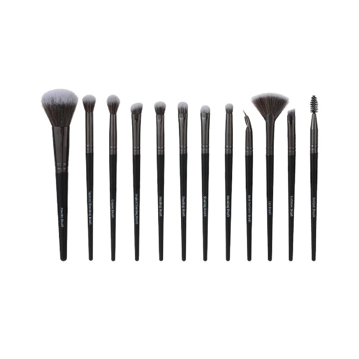 Makeup Brush Set  Premium Classic (12 pcs)(Black) | WBM MART