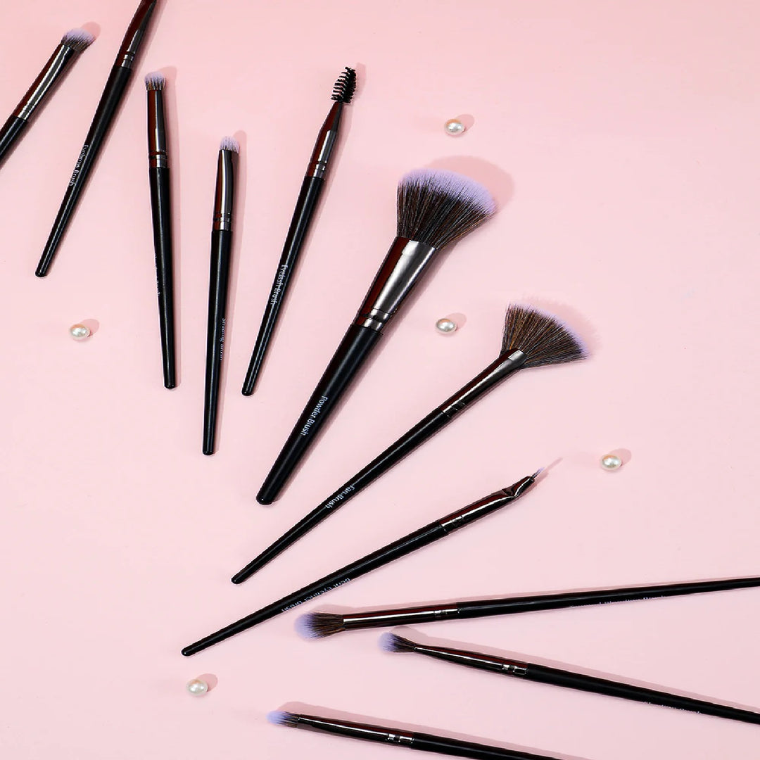 Makeup Brush Set  Premium Classic (12 pcs)(Black) | WBM MART